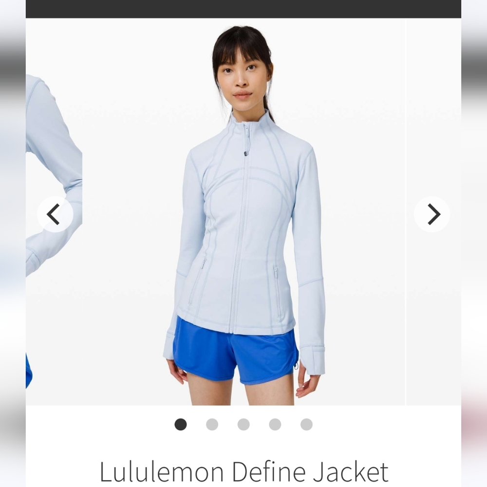 Lululemon Define Jacket size 12 Light Blue